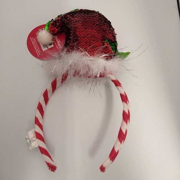 🌷‼️5/$20 Winter Wonder Lane Christmas Holiday Elf 4" Sequin Red Green Headband - Picture 10 of 10